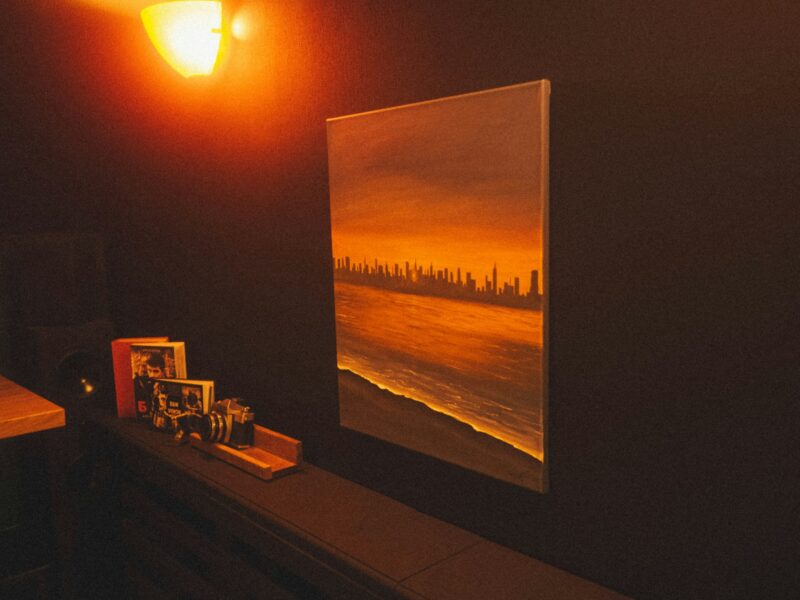 Leinwandbild mit Sonnenuntergang an der Wand – Leinwanddruck Weil am Rhein